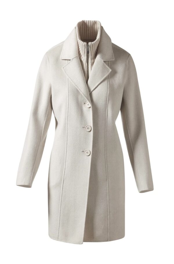 Kinross Cashmere Knit Insert Notch Collar Coat