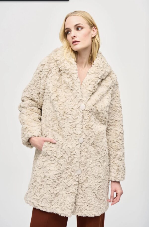 Joseph Ribkoff Reversible Faux Fur Coat Style 243903 - Image 7