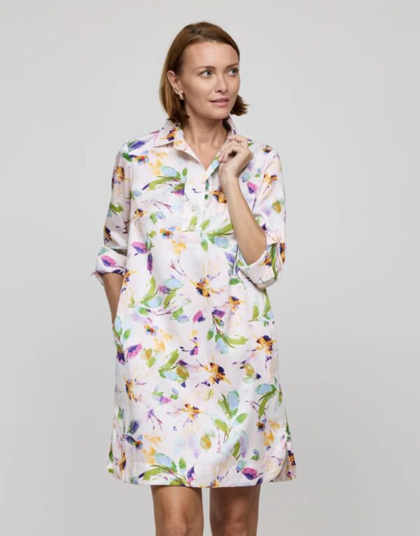 Hinson Wu Aileen 3/4 Sleeve Garden Sateen Print Dress - Image 2