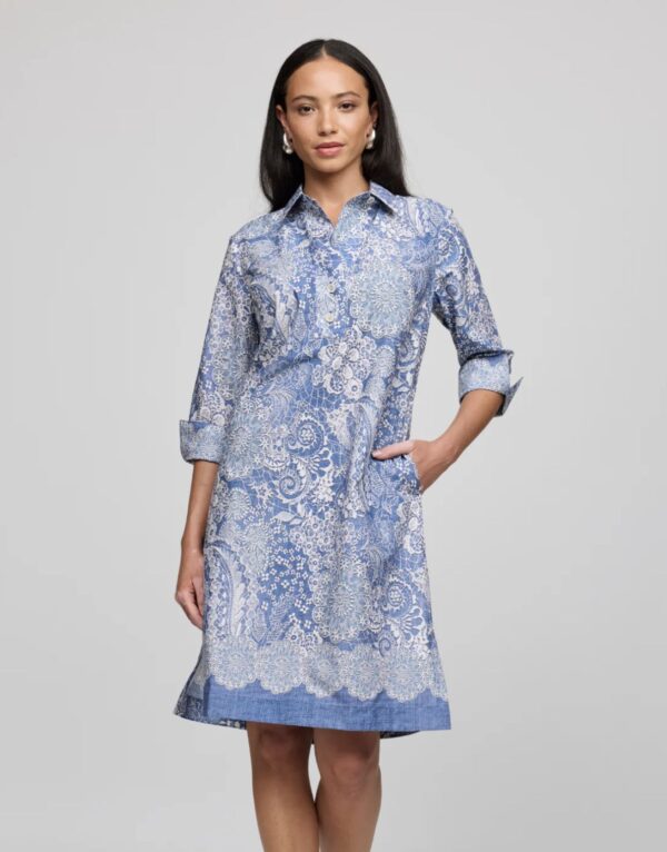 Hinson Wu Charlotte 3/4 Sleeve Lace Print Dress - Image 2