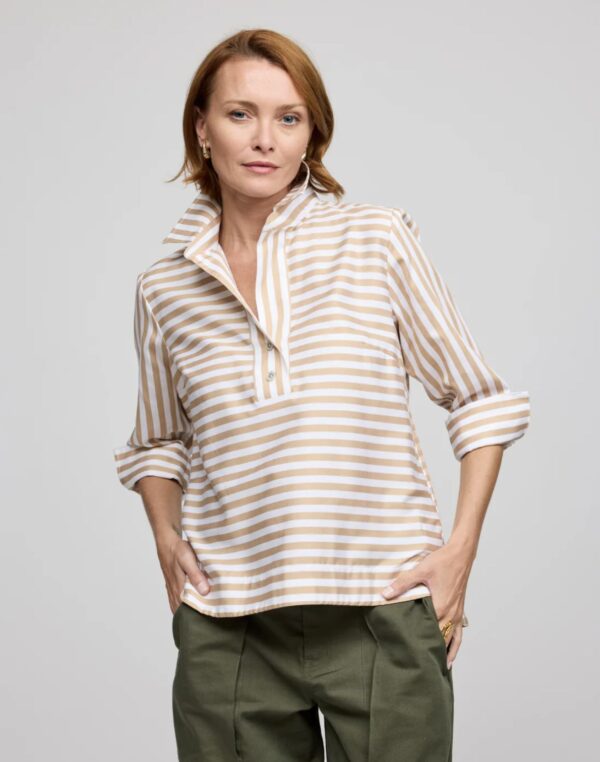 Hinson Wu Aileen Stripe/Gingham White Combo Top - Image 3