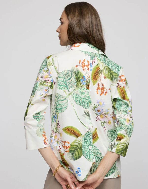 Hinson Wu Aileen 3/4 Sleeve Botanical Floral Print Shirt - Image 2