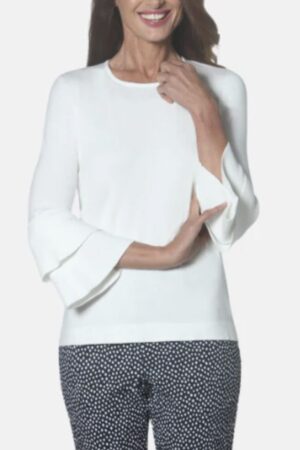 J'envie Double Flounce Sleeve Sweater