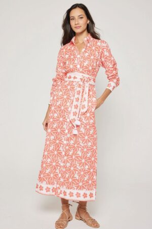 Bella Tu Peyton Shirtdress in Vaeda-coral