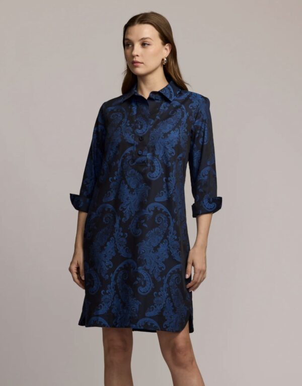 Hinson Wu Aileen 3/4 Sleeve Paisley Jacquard Dress - Image 2