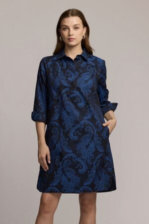 Hinson Wu Aileen 3/4 Sleeve Paisley Jacquard Dress
