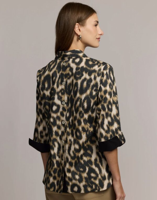 Hinson Wu Aileen 3/4 Sleeve Animal Print Shirt - Image 3