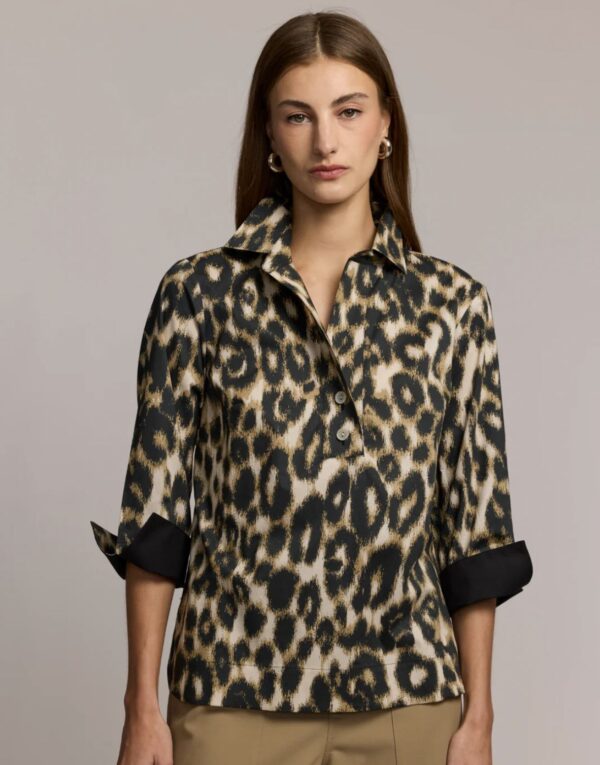 Hinson Wu Aileen 3/4 Sleeve Animal Print Shirt - Image 5