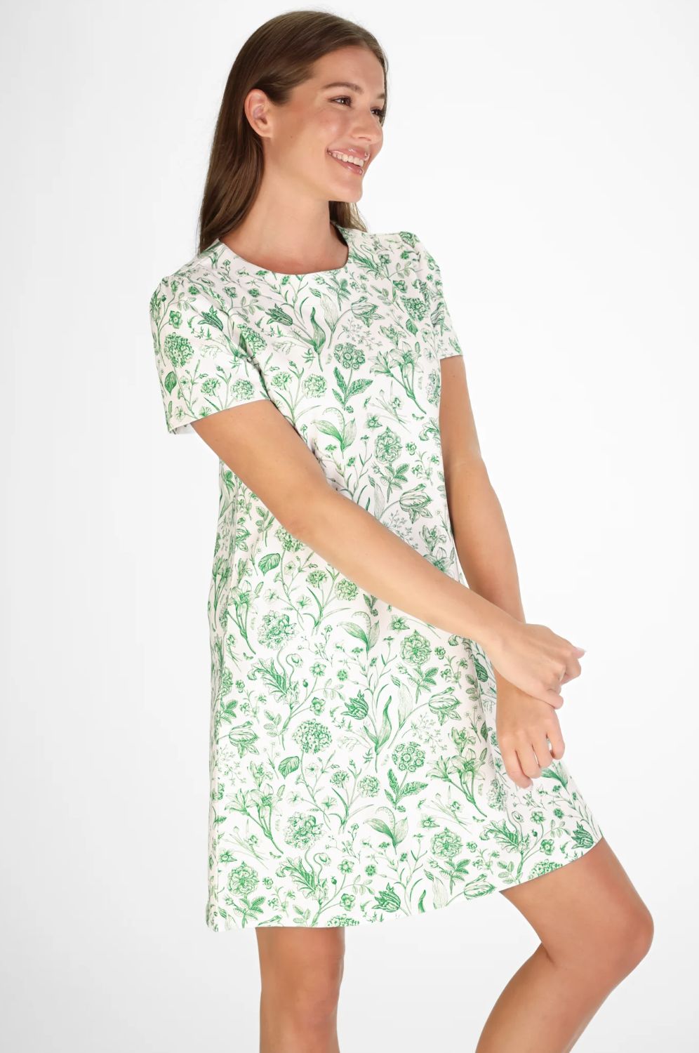 Duffield Lane Alva Dress in Green Botanical Toile (FINAL SALE) - Image 6