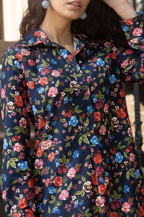 Duffield Lane Iris Dress in Midnight Garden Twill (FINAL SALE) - Image 3