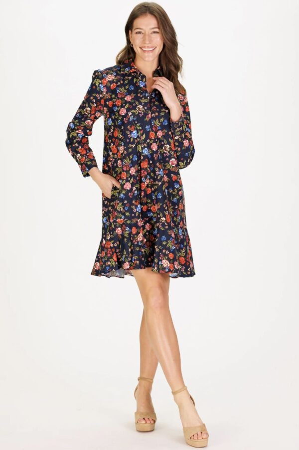 Duffield Lane Iris Dress in Midnight Garden Twill (FINAL SALE) - Image 4