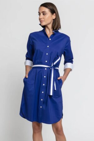 Hinson Wu Kathleen 3/4 Sleeve Stretch Polish Cotton Dress (FINAL SALE)