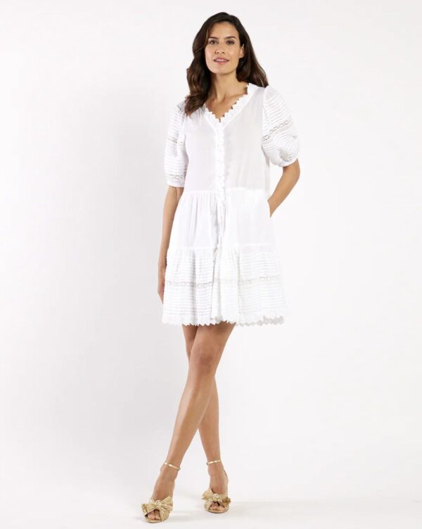 Jude Connally Renee Dress Cotton Voile in White (FINAL SALE) - Image 2