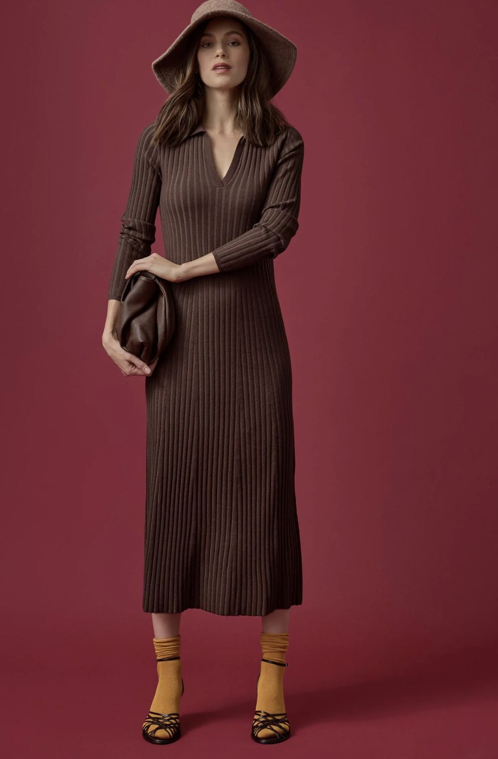 Lilla P Long Sleeve Rib Henley Dress - Image 2
