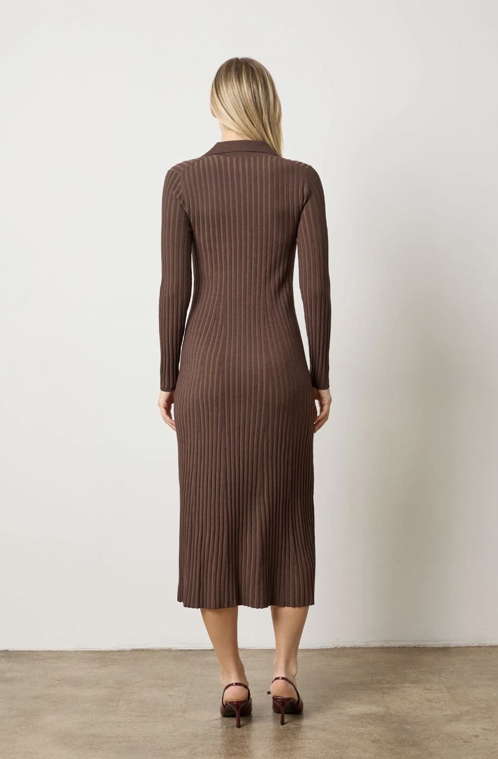 Lilla P Long Sleeve Rib Henley Dress - Image 4