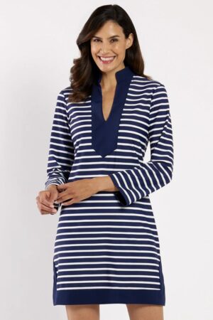 Jude Connally Kate Dress Jude Cloth in Everyday Stripe in Navy/white (FINAL SALE)