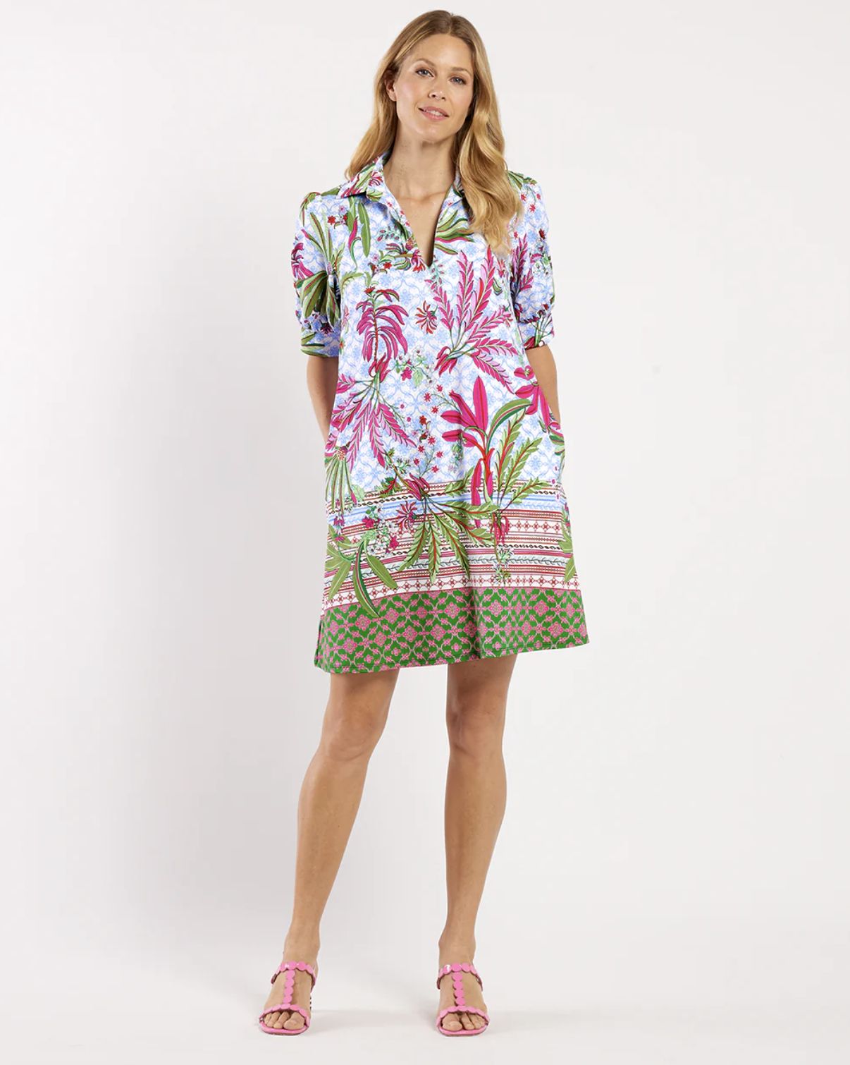 Jude Connally Emerson Dress in Palm Royal White (FINAL SALE) - Image 2