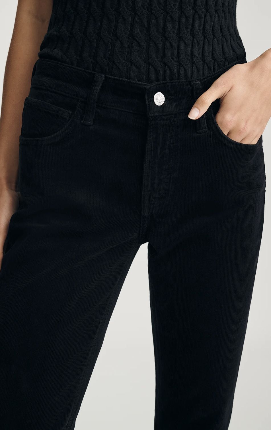 Mavi Molly Bootcut Pants | Black Corduroy - Image 9