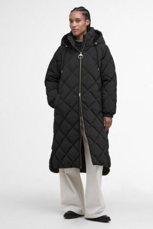 Barbour Kirkton Quilted Puffer Coat in Black