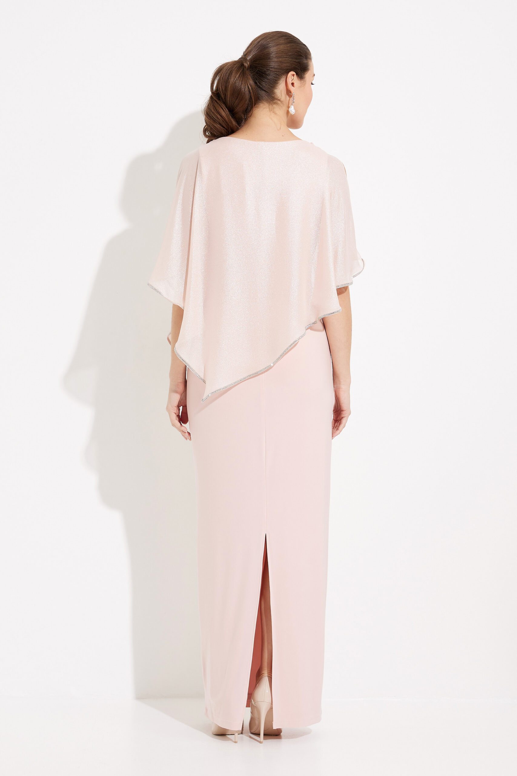 Joseph Ribkoff Formal V-neck Sheath Dress in Rosé | Style 231762 - FINAL SALE - Image 6