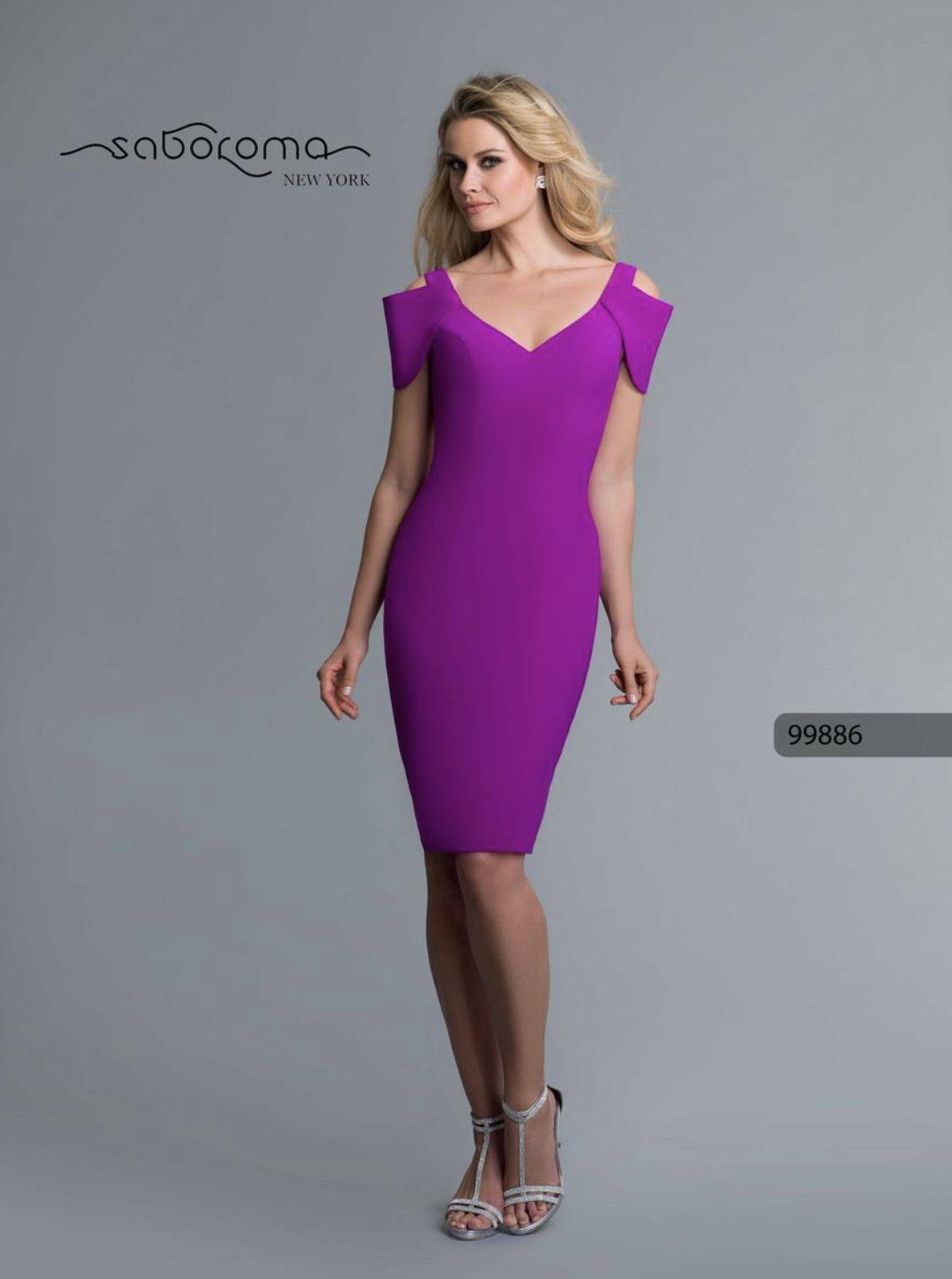 Saboroma Cold-Shoulder V-Neck Sheath Cocktail Dress | Style 99886 - FINAL SALE - Image 2