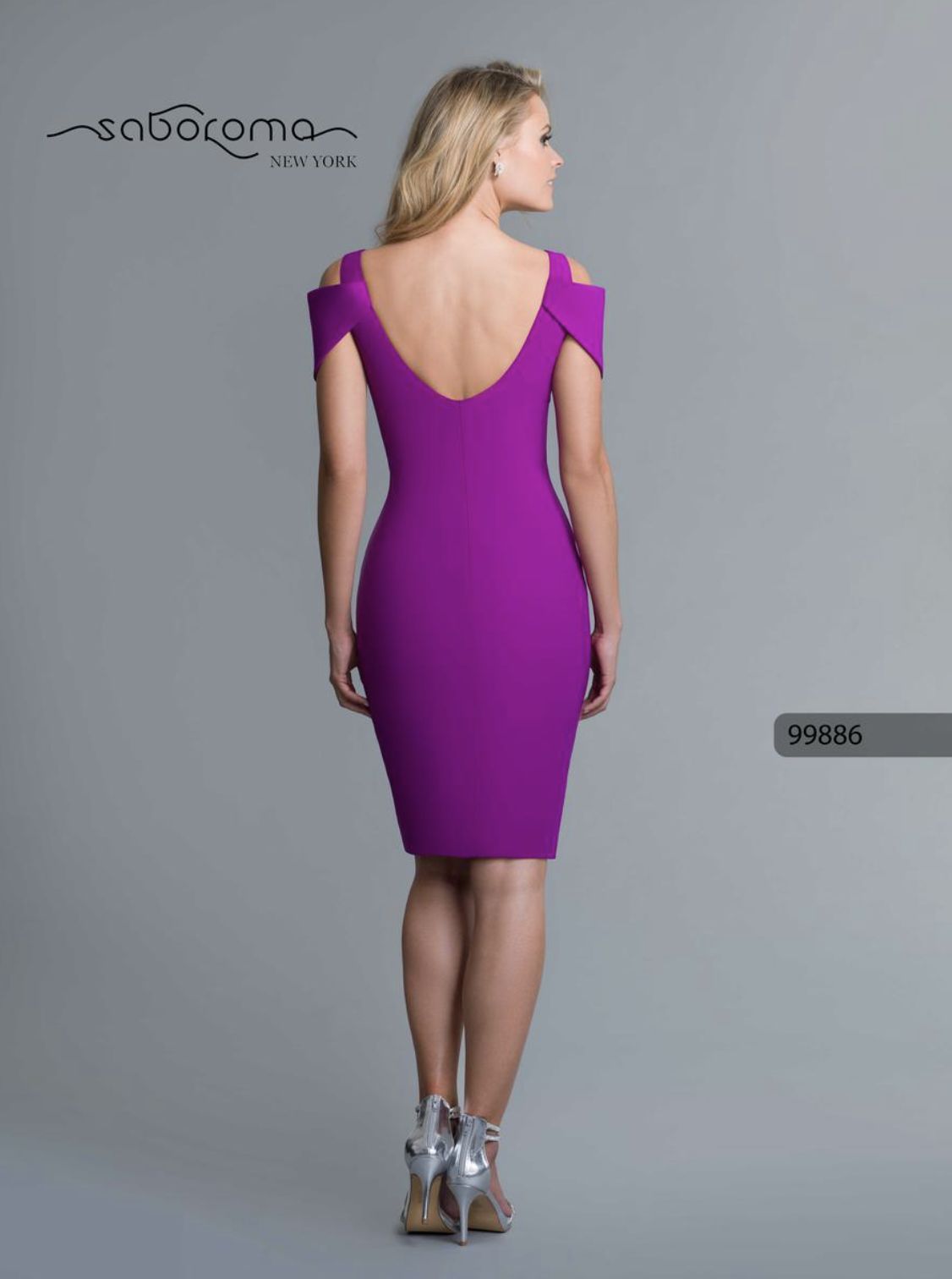 Saboroma Cold-Shoulder V-Neck Sheath Cocktail Dress | Style 99886 - FINAL SALE - Image 3