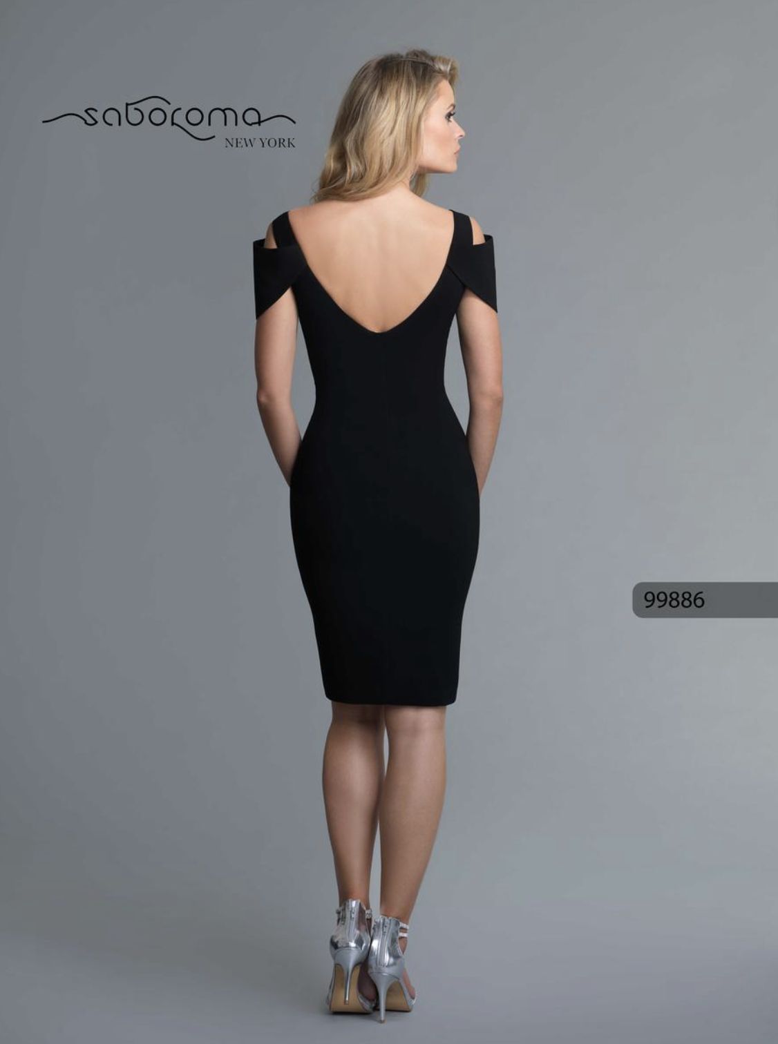 Saboroma Cold-Shoulder V-Neck Sheath Cocktail Dress | Style 99886 - FINAL SALE - Image 4