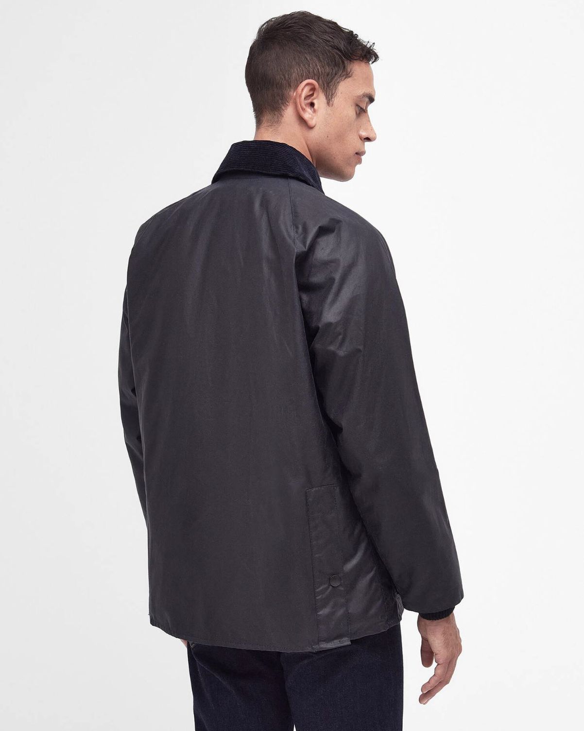 Barbour Bedale Waxed Jacket in Navy - Image 3