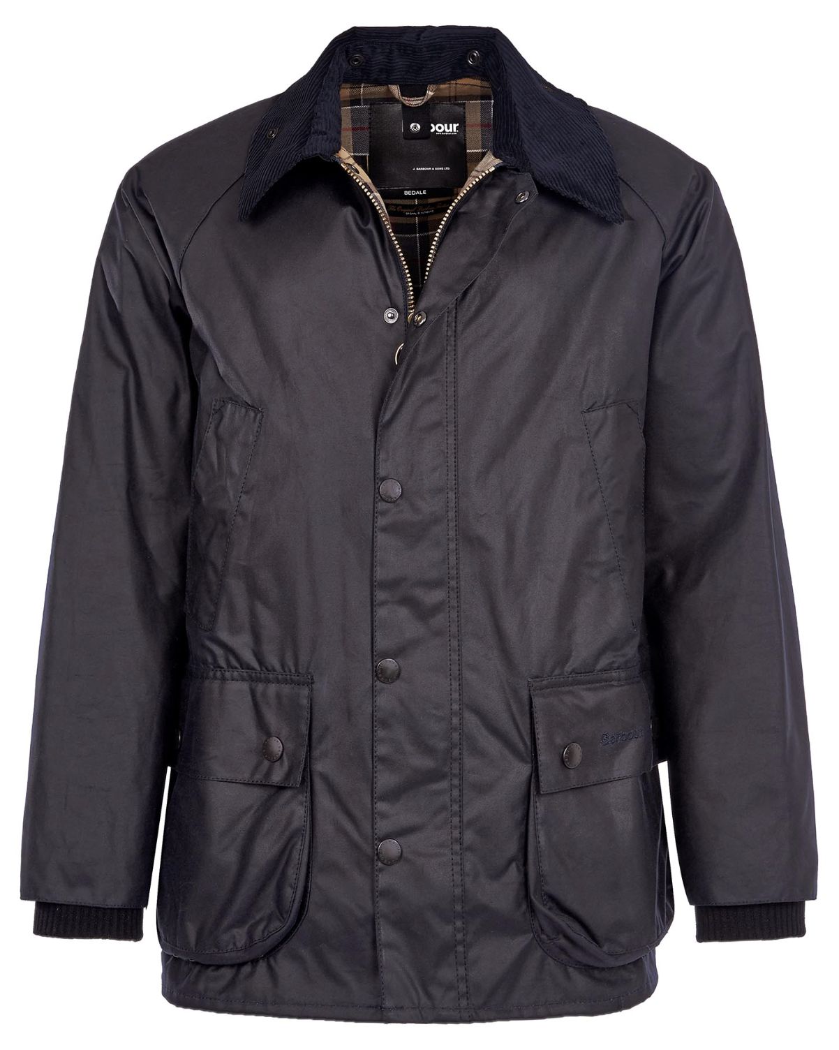 Barbour Bedale Waxed Jacket in Navy - Image 4