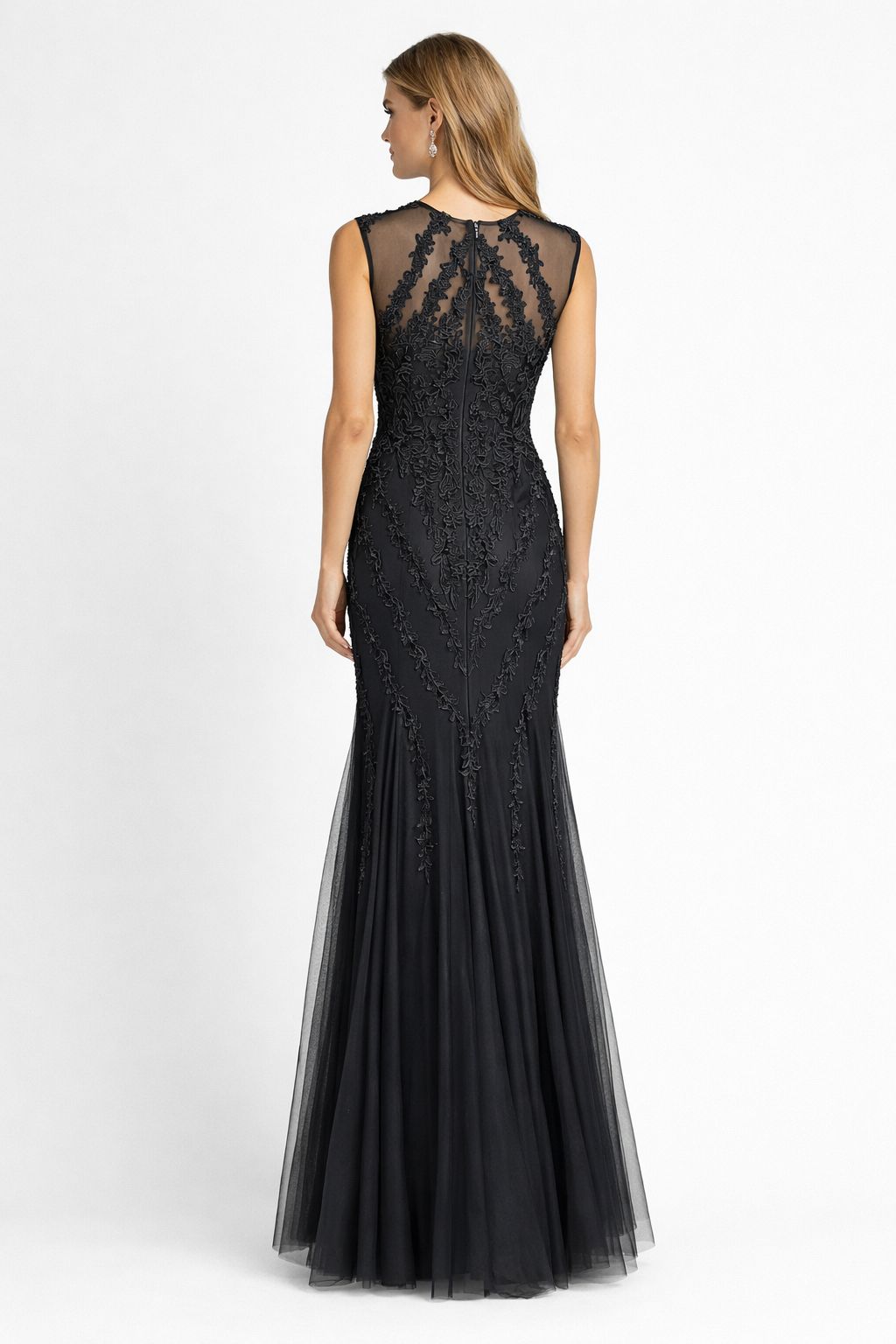 Daymor Couture Illusion Embroidered Mesh Gown - FINAL SALE - Image 2