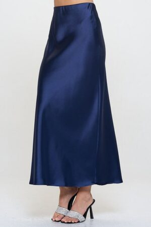 Renee C. Silky Satin Maxi Skirt