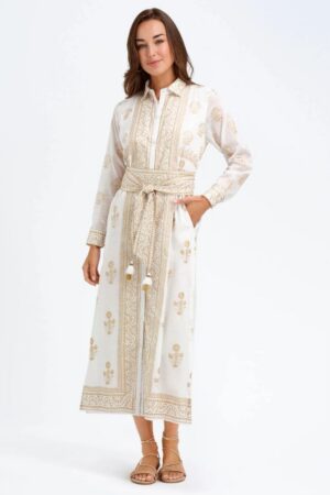 Bella Tu Peyton Shirtdress in Ophelia-gold