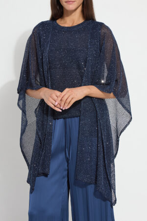 Lyssé Mesh Sequin Shrug & Shell | Two Piece Set | Capri Blue