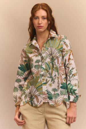 Hinson Wu Blaire Long Sleeve Amazonian Print Shirt