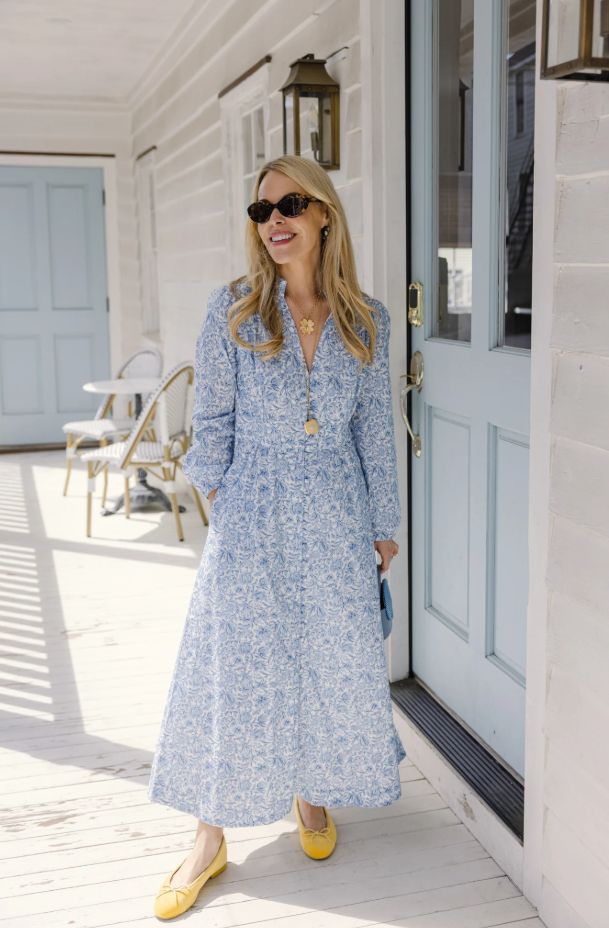 Duffield Lane Marianna Dress in Blue Floral - Image 10