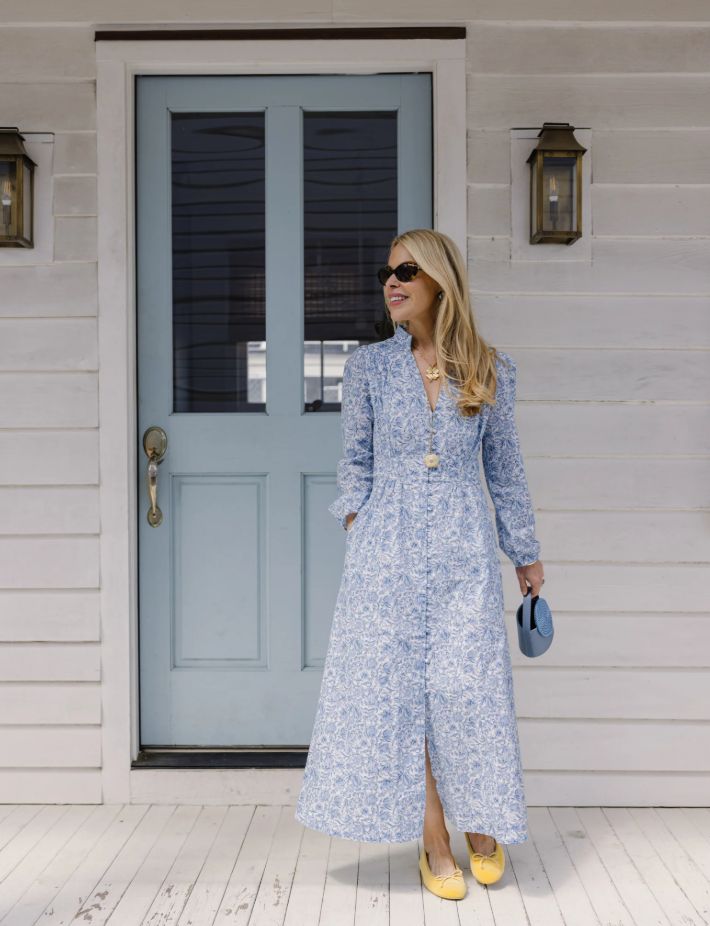 Duffield Lane Marianna Dress in Blue Floral - Image 7