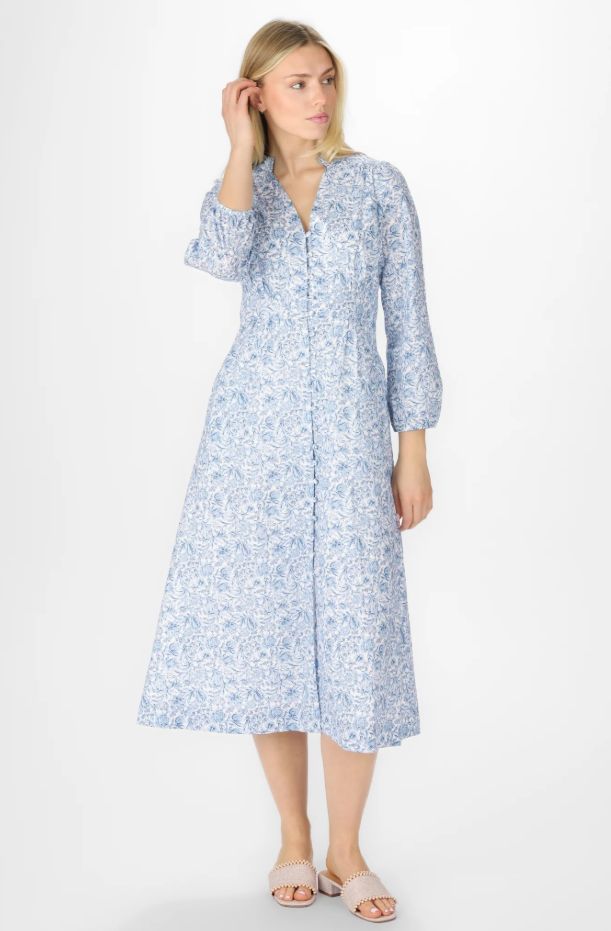 Duffield Lane Marianna Dress in Blue Floral - Image 4