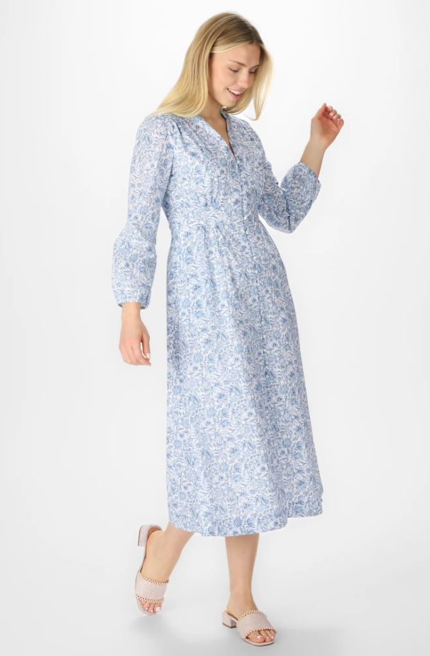 Duffield Lane Marianna Dress in Blue Floral - Image 3