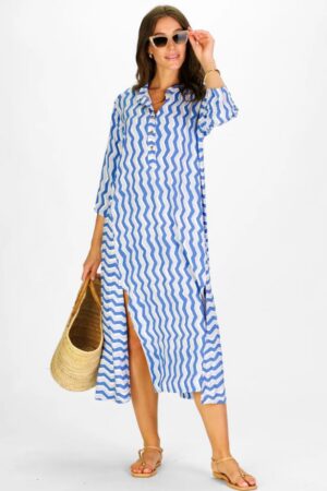 Duffield Lane Rowan Dress in Chevron Waves
