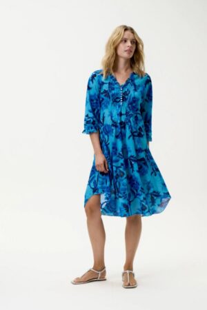 One Season Middy Poppy Cotton Dress | Milos | Blue
