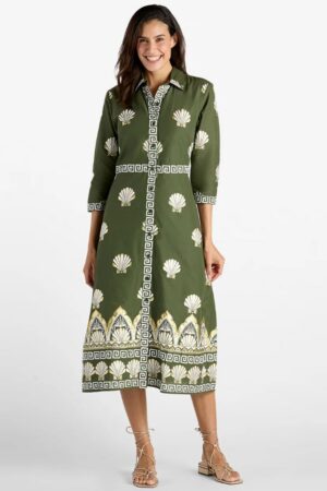 Jude Connally Minna Dress | Cotton Voile | Gilded Shell Loden