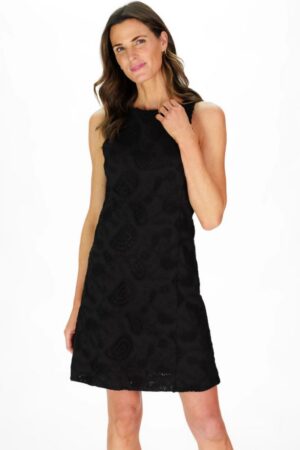 Duffield Lane Falene Dress | Black Paisley Eyelet Lace