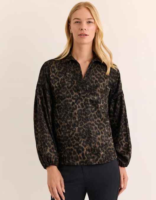 Hinson Wu Arianna Long Sleeve Animal Print Top