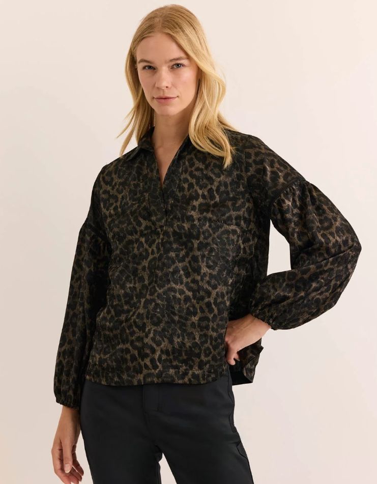 Hinson Wu Arianna Long Sleeve Animal Print Top - Image 3