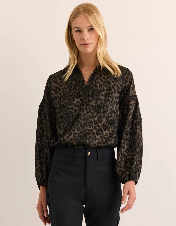 Hinson Wu Arianna Long Sleeve Animal Print Top - Image 2